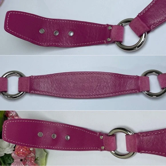 Y2K Vintage Pink Coach Soho Suede Hobo 9658 & Mini Soho Hobo Bag Charm 1659 SET - Picture 15 of 16